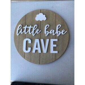 Hobby Lobby Little Babe Cave Round Wood Wall Decor Nursery Sign